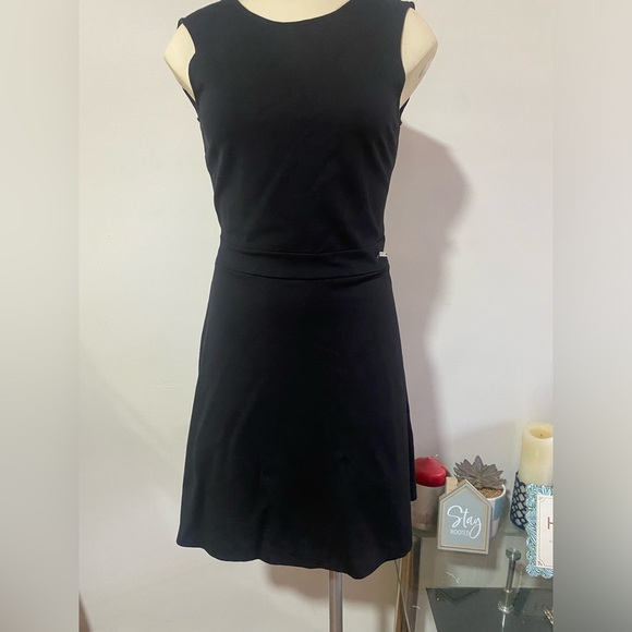 Armani Exchange Black Asymmetrical Wrap Mini Dress - Picture 7 of 14